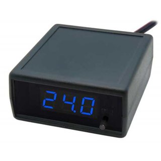 Spannungsmesser Voltmeter LCD DC 12V / 24V Blau Alarm