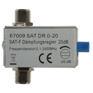 Antenne Dämpfungsglied 0...20dB 5-2400MHz SAT / TV / Kabel / DVB-T F-Stecker