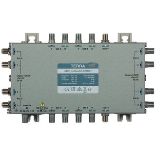 Multiswitch przelotowy SRM-581 (290...2340 MHz) Terra z AGC - klasa A z aktywnym torem TV Digital SCR/Unicable
